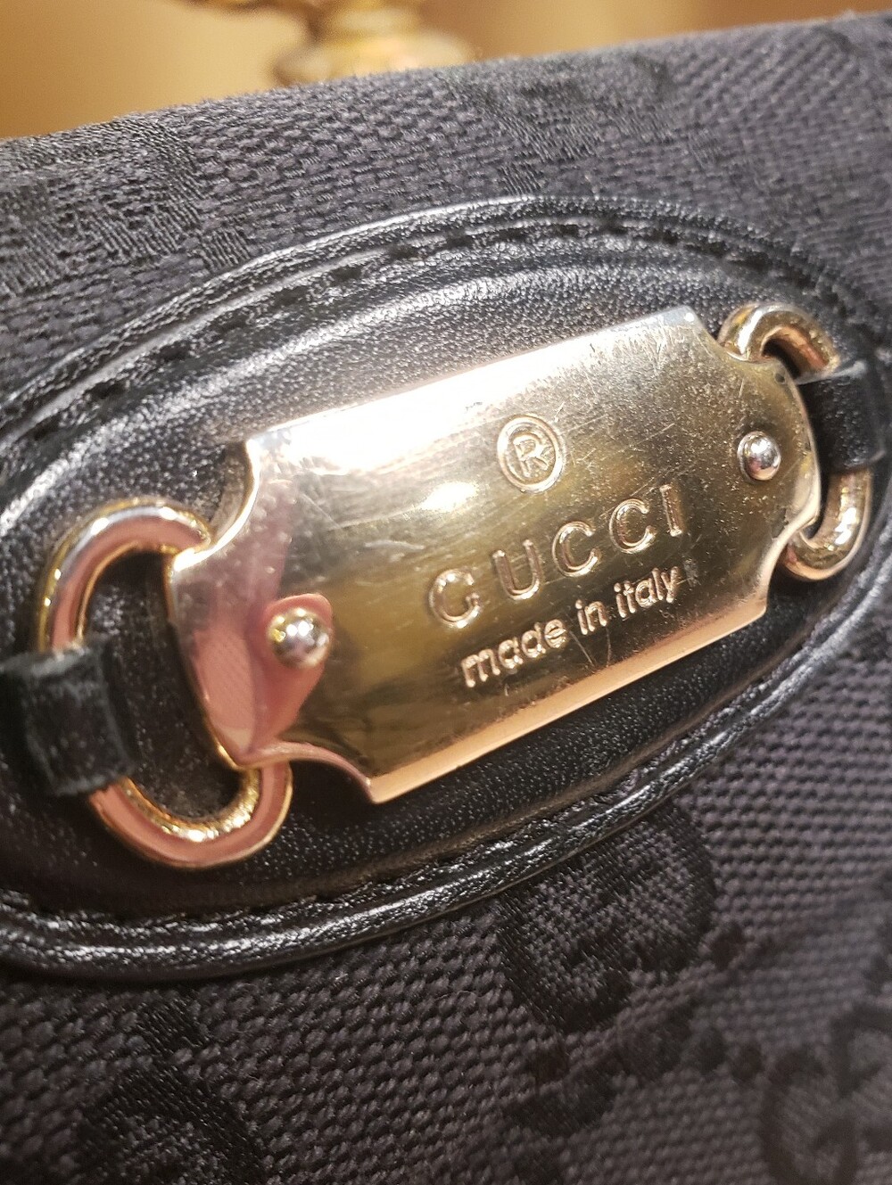 Gucci Black GG Canvas Continental Wallet w/ Gold Horsebit Plaque (Retail $650) - Picture 11 of 12